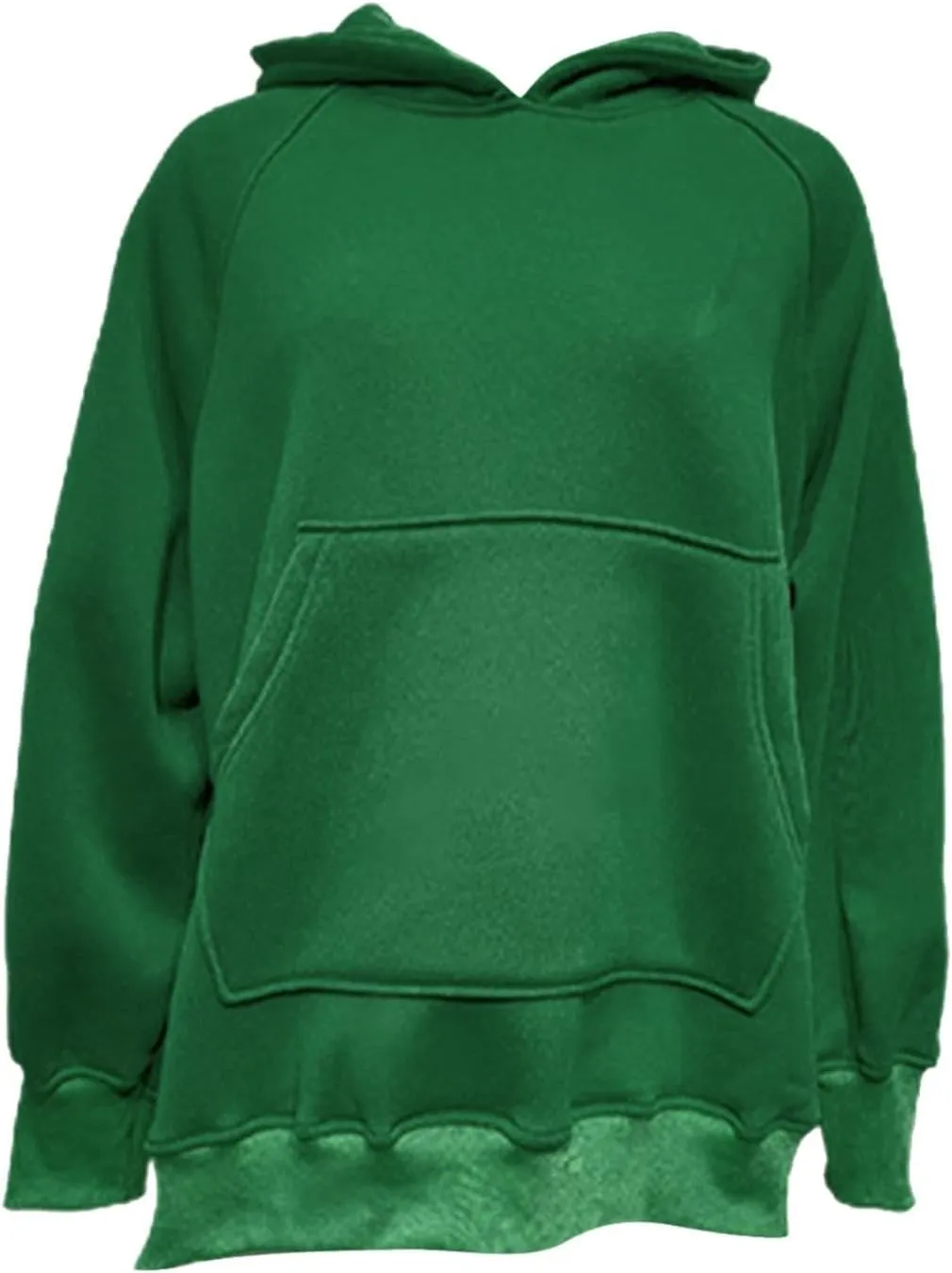 Womens Side Split Oversized Hoodies Sweatshirt Casual Solid Loose Fit Raglan Sleeve Pullover Tops with Kangroo Pocket