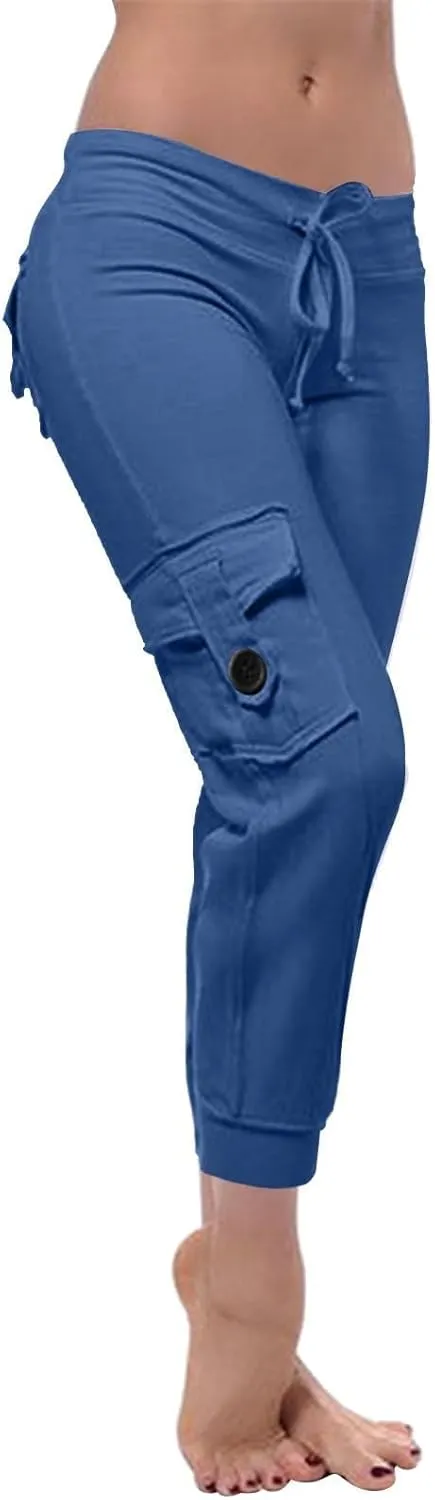 Women's Stretch High Waist Yoga Pant Trendy Daily Home Lounge Gym Fitness Sweatpants Office Work Dress Casual Trouser