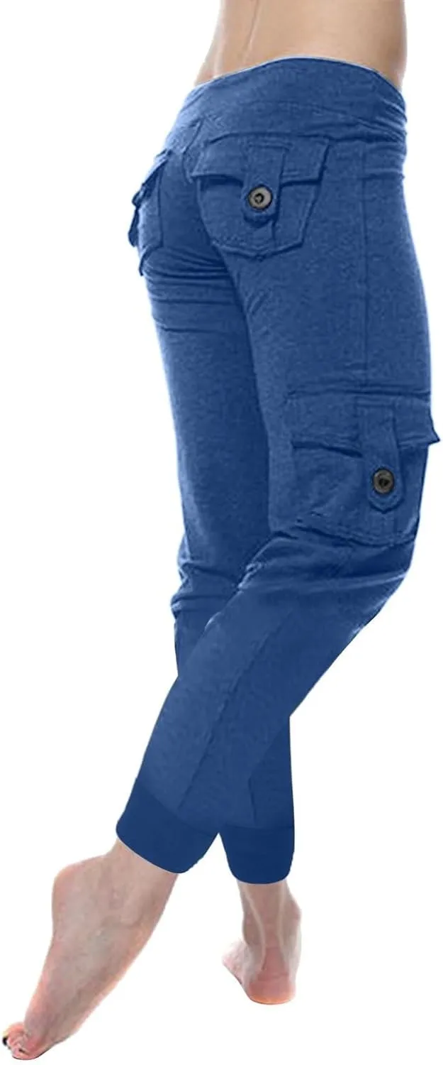 Women's Stretch High Waist Yoga Pant Trendy Daily Home Lounge Gym Fitness Sweatpants Office Work Dress Casual Trouser