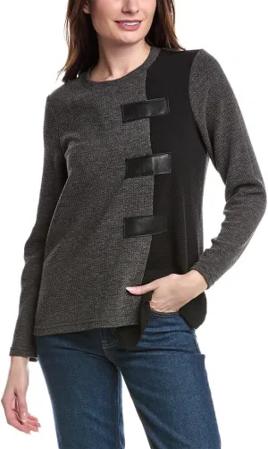 Women's Textured Knit Color Block Boxy Tunic