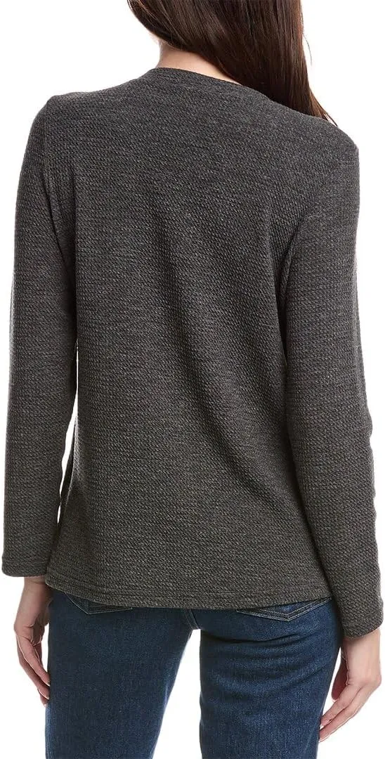 Women's Textured Knit Color Block Boxy Tunic