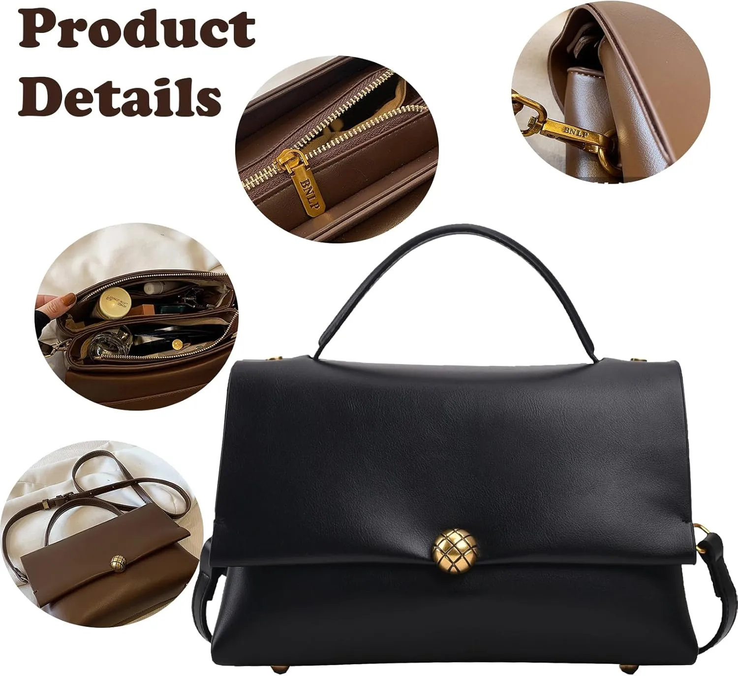 Women's Top Handle Purse Vintage Ladies Crossbody Purses Top Handle Handbags Satchel Bags for Women