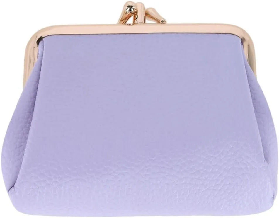 Women's Vegan Leather Triple Frame Coin Purse Wallet, Lilac, One Size, Coin Purse