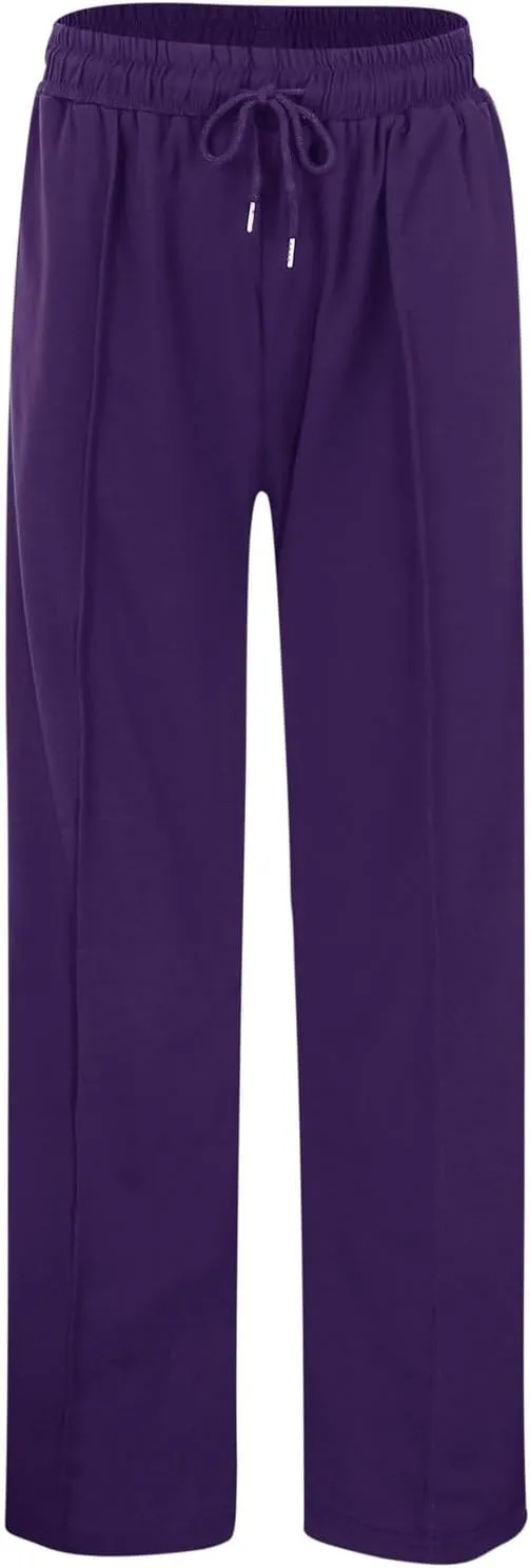 Women's Wide Leg Sweatpant High Waist Baggy Casual Drawstring Running Joggers Pants with Pockets