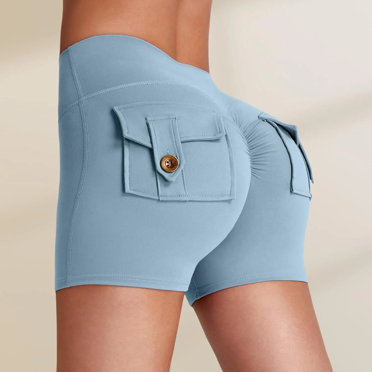 Workout Shorts Women 2025 Fashion Scrunch Butt Workout Cargo Shorts Sexy Butt Lifting High Waisted Yoga Short Pants