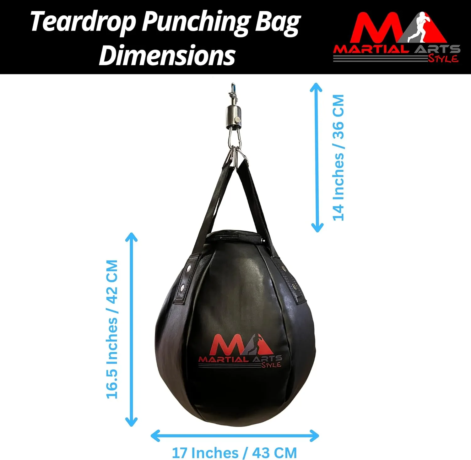 Wrecking Ball Punching Bag, Professional Boxing Teardrop Body Snatcher Bag for Training MMA Kickboxing Muay Thai, Round Shaped Heavy Bag (Unfilled)