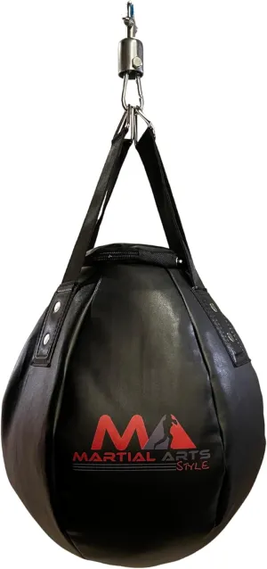 Wrecking Ball Punching Bag, Professional Boxing Teardrop Body Snatcher Bag for Training MMA Kickboxing Muay Thai, Round Shaped Heavy Bag (Unfilled)