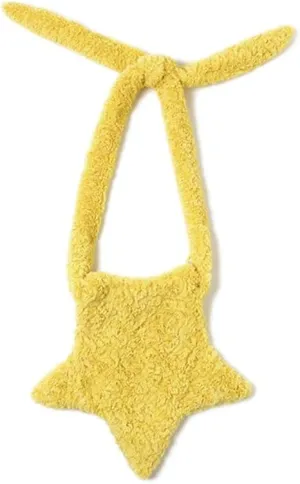 Y2K Furry Purse Star Shaped Heart-shaped Shoulder Bag Faux Fur Pentagram Handbag Fluffy Tote Plush Bag for Women