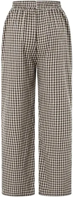 Y2k Striped Pants for Women Elastic Drawstring High Waist Wide Leg Pants Vintage Streetwear Lounge Trousers