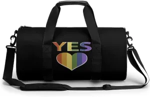 Yes Marriage Equality LGBTQ Sports Gym Bag Portable Duffel Bag Travel Workout Bag with Adjustable Strap for Men Women