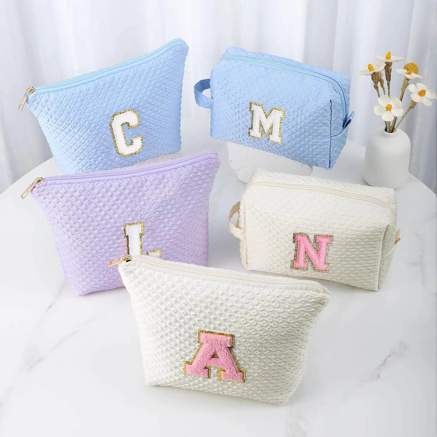 YOOLIFE Gifts for Women - Birthday, Graduation & Mother's Day Gifts, Personalized Initial Monogram Makeup Bag
