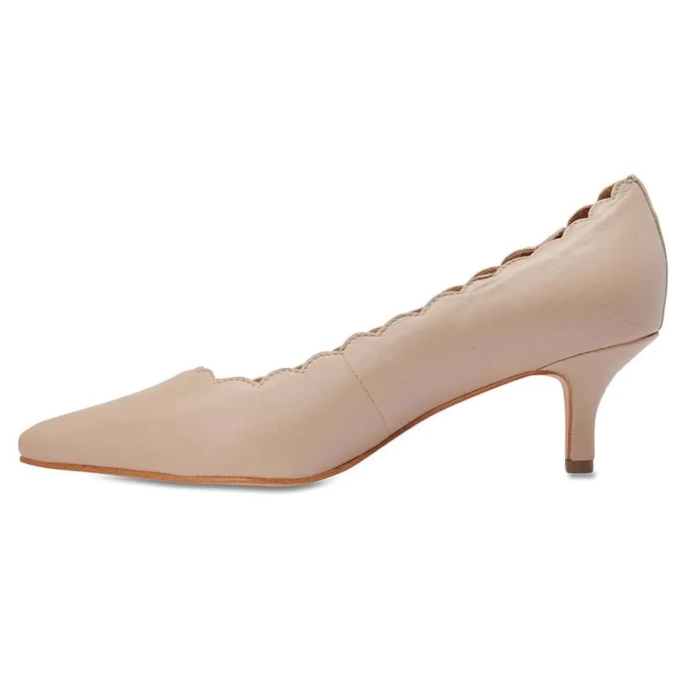 Zanna Heel in Nude Leather
