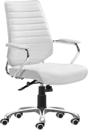 Zuo Modern Low Back Office Chair White Enterprise, One Size
